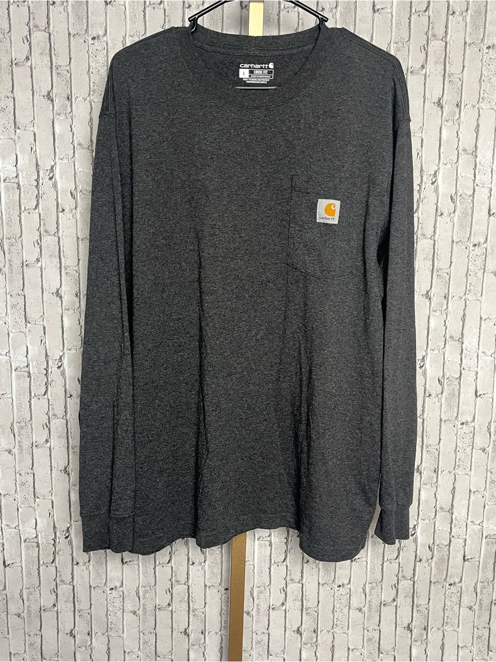 Carhartt Men's K126 Loose Fit Heavyweight Long Sleeve Pocket large dark gray